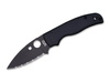 POCKET KNIFE SHAMAN ALL BLACK SERRATED - SPYDERCO