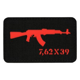 AKM PATCH 7,62 x 39 LASER CUT - BLACK/RED - M-TAC