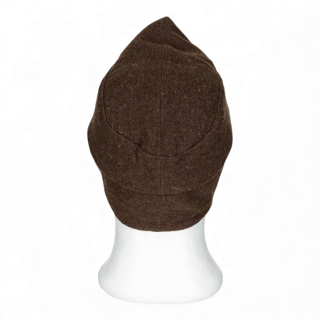 Side Wool Cap with Ear Flaps - Cold War Era - Military Surplus, Army of the People's Republic of Bulgaria - Brown - Like New