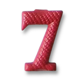Metallic number - 7 - Red - Hungarian Army Military Surplus - Like New