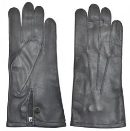 GLOVES GENUINE GERMAN POLICE GREY LEATHER W/O LINING