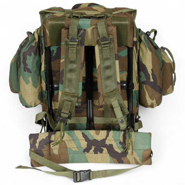 External Frame Backpack -Turkish Army Military Surplus - M81 Woodland Camouflage - Used