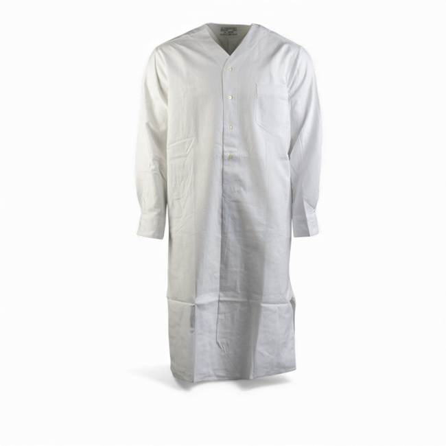 Cotton Nightshirt - German Army Bundeswehr Military Surplus - White - Like New