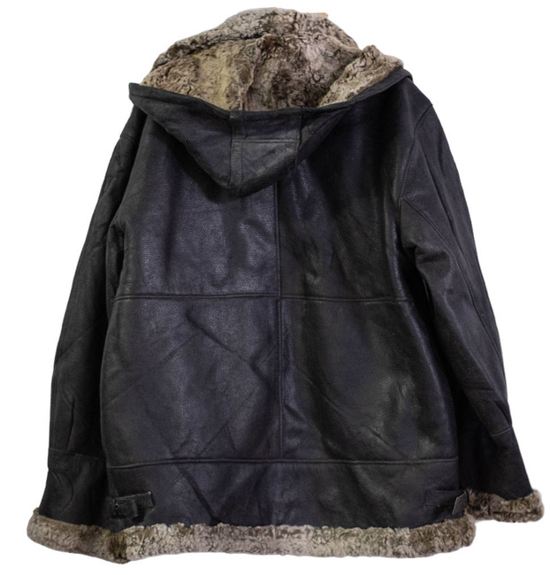 LEATHER FUR JACKET - ROMANIAN ARMY MILITARY SURPLUS - USED