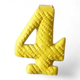 Metallic number - 1 - Yellow - Hungarian Army Military Surplus - Like New