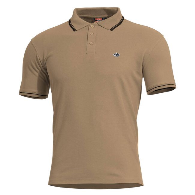 POLO T-SHIRT - ANIKETOS STRIPES - Pentagon® - TAN BROWN