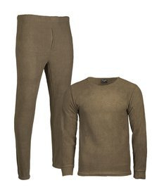 FLEECE UNDERWEAR SET WITH ROUND NECK - Mil-Tec - OD (Olive Drab)