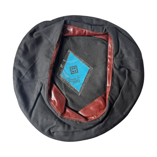 Military beret with burgundy/maroon trim - Military surplus from the Romanian Army - Used