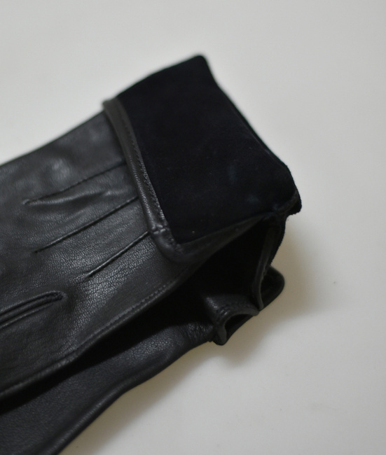 LADIES LEATHER GLOVES, WITHOUT PADDING - BLACK - MILITARY SURPLUS ROMANIAN ARMY - LIKE NEW