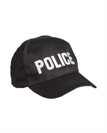 BLACK ′POLICE′ BASEBALL CAP