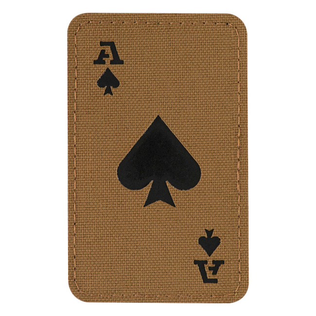ACE OF SPADES PATCH - LASER CUT - CORDURA - COYOTE/BLACK - M-TAC