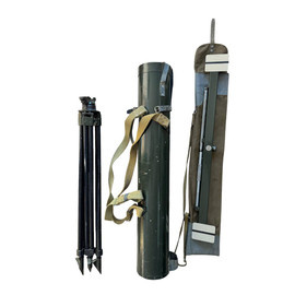 STEREOSCOPIC RANGEFINDER WITH METAL CARRYING CASE, MEASURING BAR AND TRIPOD - WWII - AUTHENTIC ROMAN MILITARY SURPLUS - DECO/GOOD CONDITION