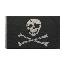 FLAG 30 x 46 cm with wooden stick PIRATE