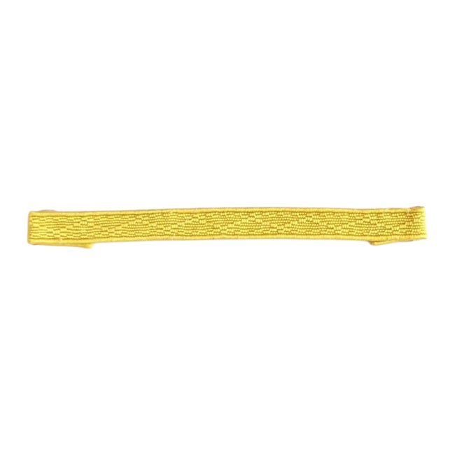 EMBROIDERED UNIFORM RIBBON, GALLONE  ROLLE - 1m x 6 mm - MILITARY SURPLUS - YELLOW - USED