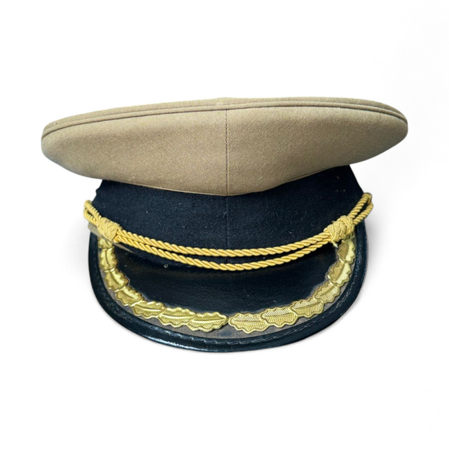 RSR OFFICER CAP - ARTILLERY/TECHNICAL - ROMANIAN ARMY MILITARY SURPLUS - OD GREEN - LIKE NEW