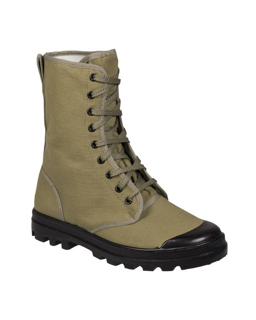 FRENCH COMMANDO 9 HOLE CANVAS BOOTS - OD - Mil-Tec