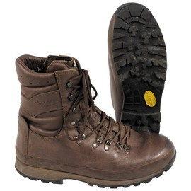 LEATHER COMBAT BOOTS - ALT-BERG - BROWN - GENUINE MILITARY SURPLUS BRITISH ARMY - USED