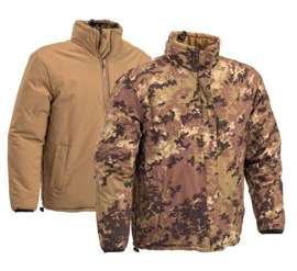 REVERSIBLE JACKET WITH COMPRESSION BAG - Defcon 5® - ITALIAN CAMOUFLAGE/TAN