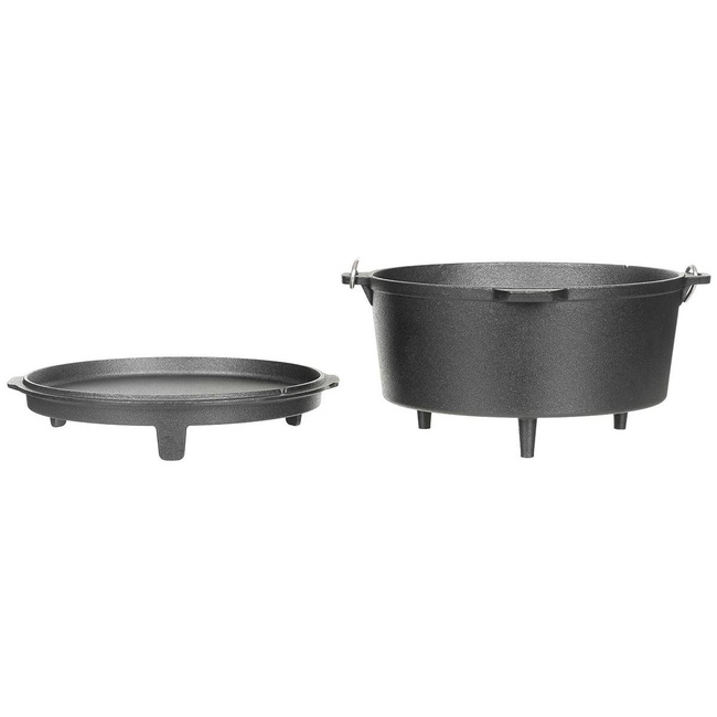 CAST IRON POT - "DUTCH OVEN" - 5.7 L - BLACK - FOX® Outdoor