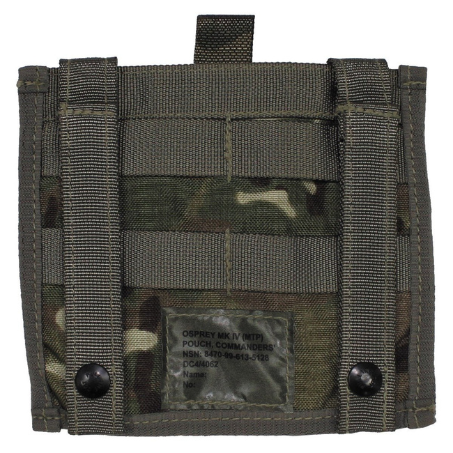 COMMANDER OSPREY MK IV IDENTITY PANEL WITH VELCRO AND POCKET - MTP CAMOUFLAGE - BRITISH ARMY - 18 x 16 cm - USED