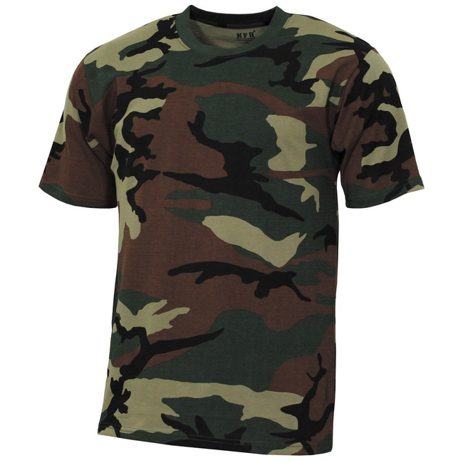COTTON T-SHIRT - STREETSTYLE -  AMERICAN ARMY STYLE - MFH - WOODLAND