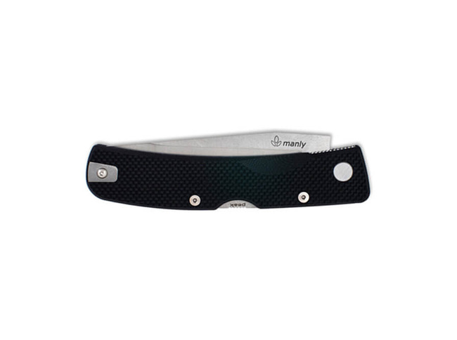 LEFT/RIGHT CONVERTIBLE POCKET KNIFE - "PEAK D2" - MANLY - BLACK