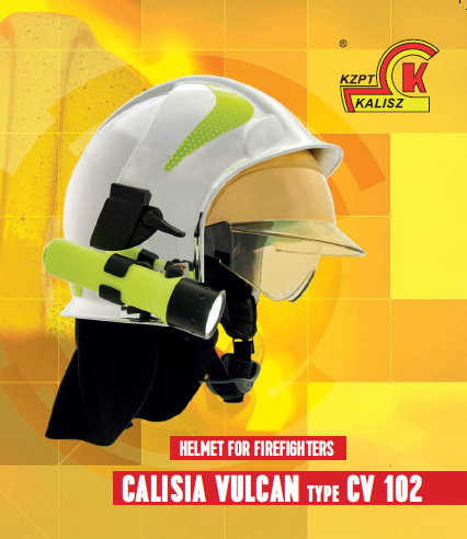 HELMET FOR FIREFIGHTERS CALISIA VULCAN TYPE CV 102 AND NON-FLAMMABLE TORCH FOR FIREFIGHTERS ISKRA LED WITH ATEX