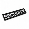 Large Back Patch – Embroidered SECURITY – 25x10 cm – Black Background / White Text – Velcro Attachment (hook & loop)