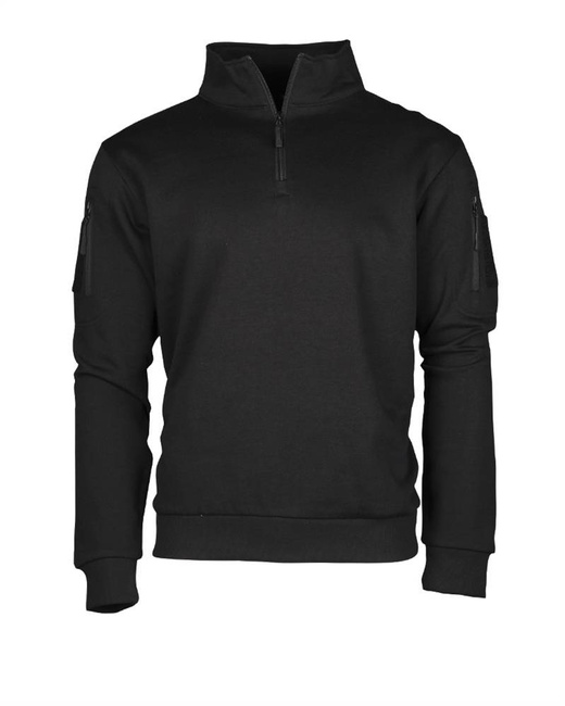 TACTICAL SWEATSHIRT WITH ZIPPER - Mil-Tec® - BLACK