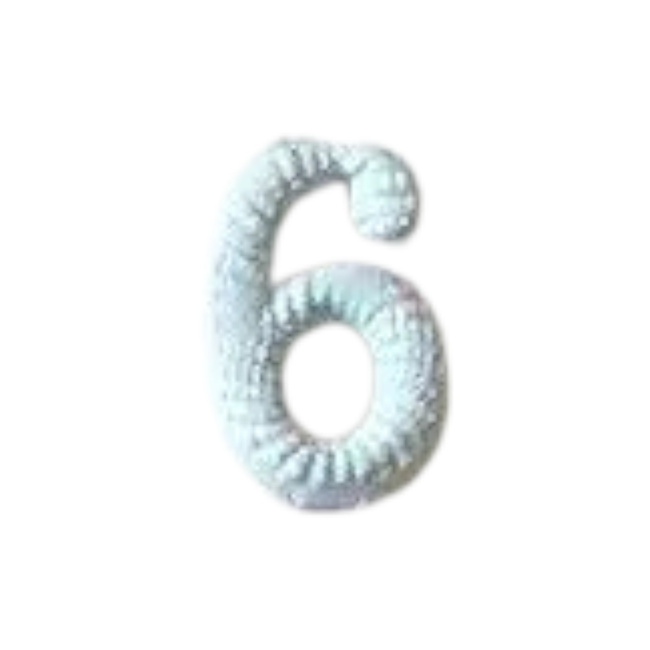 Metallic number - 6 - Light Blue - Hungarian Army Military Surplus - Like New