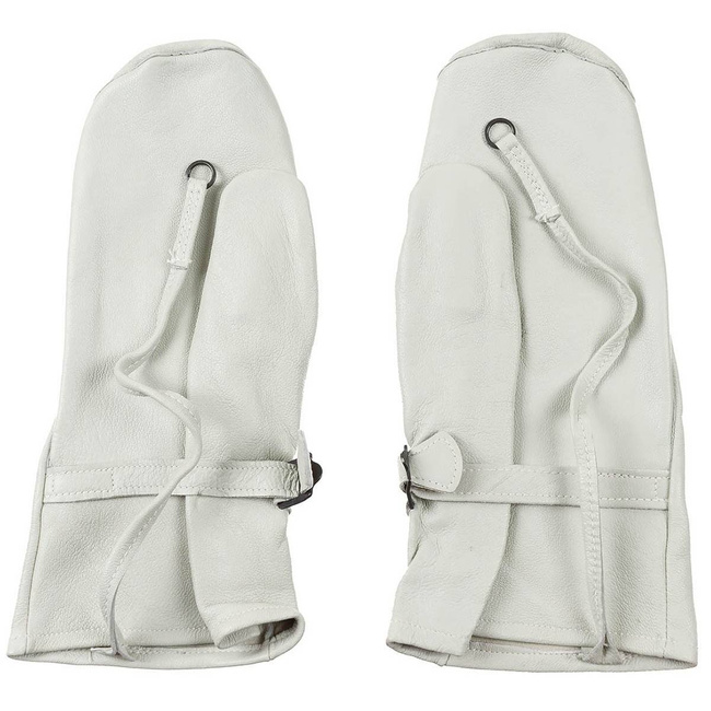 SWEDISH LEATHER MITTENS - WHITE - LIKE NEW