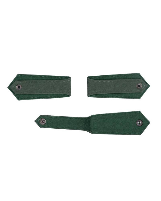 PAIR OF POLICE EPAULETTES – 3 STARS – OD GREEN/GREEN – WEST GERMAN FEDERAL POLICE – LIKE NEW