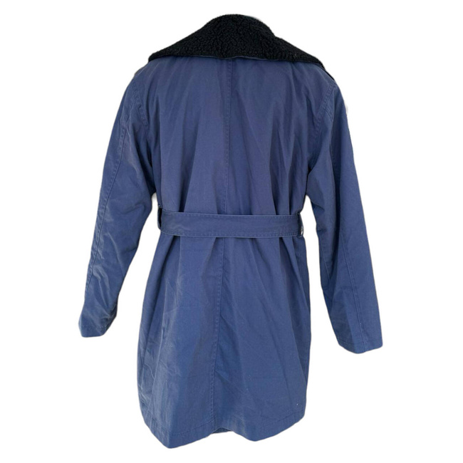 BLUE AVIATION PARKA JACKET WITH PADDED COLLAR AND REMOVABLE LINING - MILITARY SURPLUS ROMANIAN ARMY - LIKE NEW