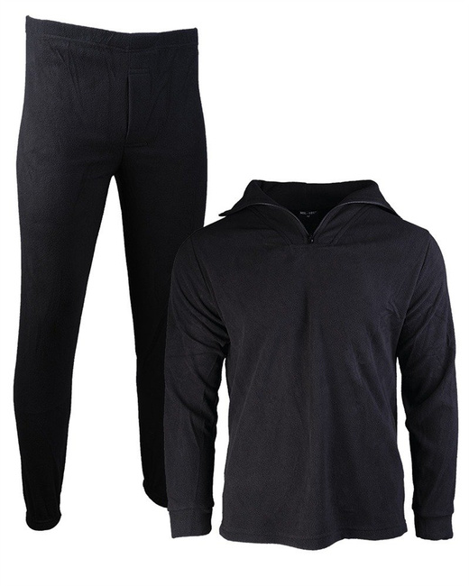THERMOFLEECE UNDERWEAR SET WITH ZIPPER - Mil-Tec - BLACK