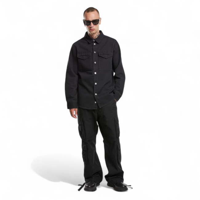 Men's Heavy Twill Shirt - Black - Brandit