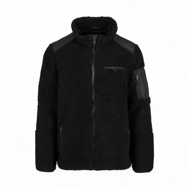 Men's Teddyfleece Jacket - Ramble - With Ripstop Inserts - Black - Brandit