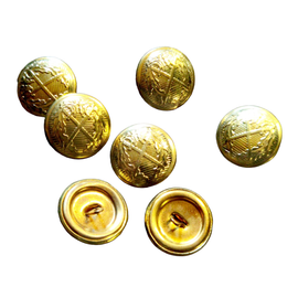 Golden metal buttons - 2,1 cm - SURPLUS MILITARY ROMANIAN ARMY - TERRESTRIAL FORTS (set of 10)