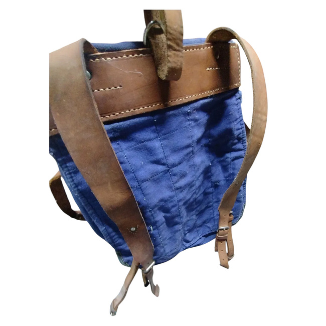 VINTAGE MILITARY RUCKSAK - COLD WAR ROMANIAN ARMY RARE SURPLUS - BLUE - IN GOOD CONDITION