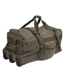 DUFFLE BAG WITH REMOVABLE BACKPACK STRAPS AND WHEELS - 118 L - Mil-Tec - OD