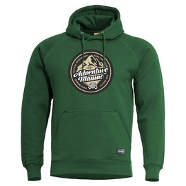 SWEATER WITH HOOD - "PHAETON ADVENTURE MANIAC" - PENTAGON® - SPRING BOK GREEN