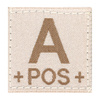 BLOOD GROUP PATCH - A POS - DESERT - CLAWGEAR