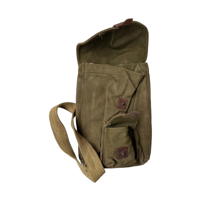 MILITARY CANVAS MAGAZINE HOLDER - ROMANIAN ARMY SURPLUS - OD GREEN - USED