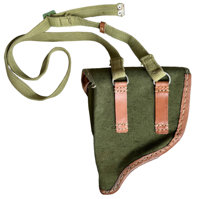 TEXTILE PARATROOPER SIGNALING GUN HOLSTER WITH SHOULDER STRAP - MILITARY SURPLUS FROM ROMANIAN ARMY - LIKE NEW