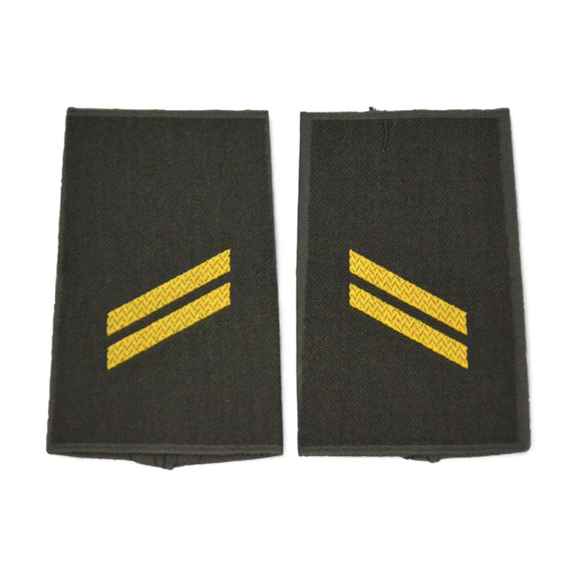 PAIR OF ORIGINAL RANKS - CORPORAL - GERMAN ARMY - NAVY - OLIVE GREEN/GOLDEN