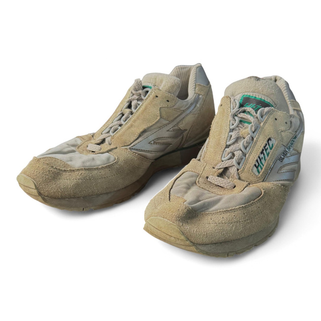 SPORTS SHOES - HI TEC - SILVER SHADOW - BRITISH ARMY MILITARY SURPLUS - WHITE - USED