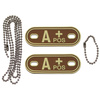 Blood Group Marker, chains, dog tags, desert, "A POS", 3D