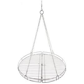 Grill grate, round, w/chain, foldable, steel, ca. 46,8 cm