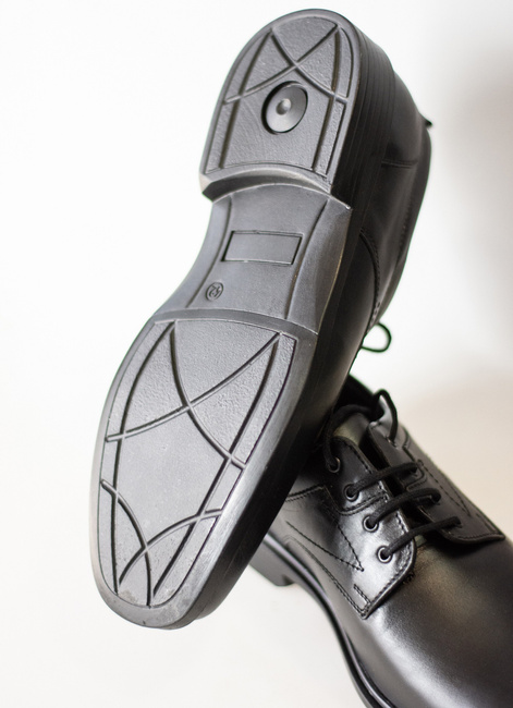 Black leather Shoes Police