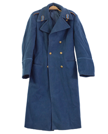 BLUE OVERCOAT - ROMANIAN MILITARY SURPLUS - LIKE NEW