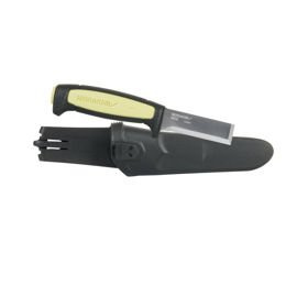 FIXED BLADE KNIFE - "CHISEL" - CARBON STEEL - MORAKNIV® - BLACK/LIME